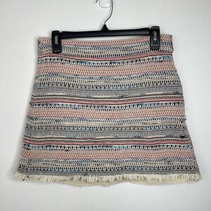 LOFT cotton Striped boho Mini Skirt size 8